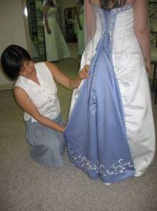 Ruth custom alters gowns to fit the way you want