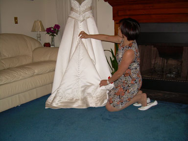 Wedding dress alterations, over bustle by Bridal Alterations by Ruth